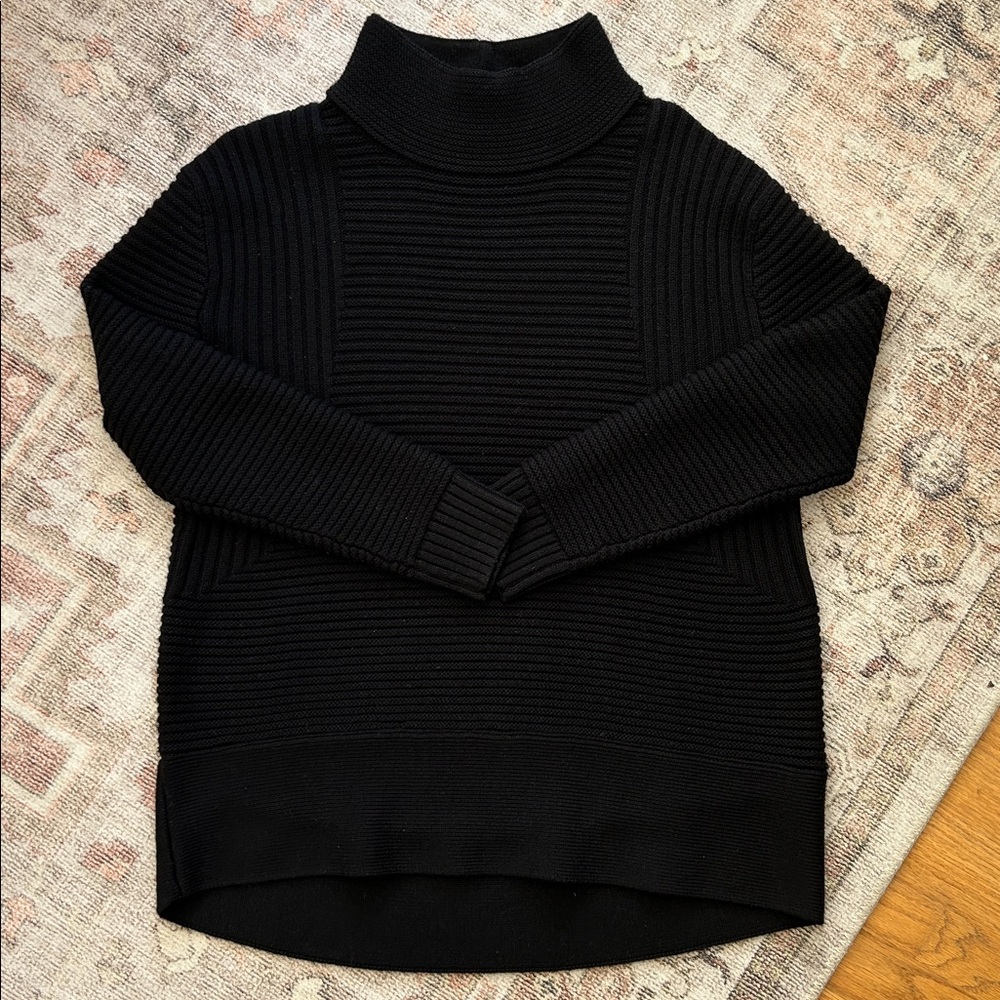 Athleta black knit turtleneck Sweater merino wool
